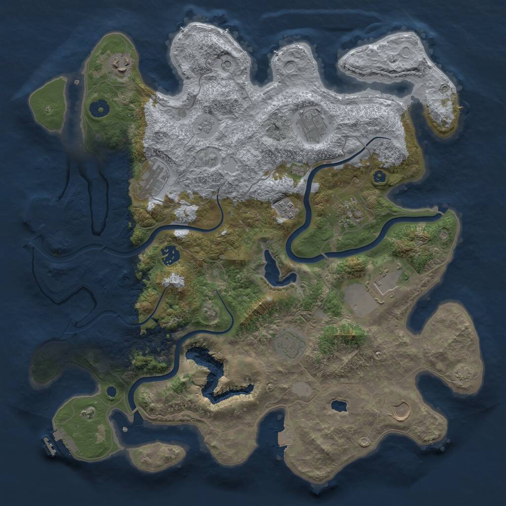 Rust Map: Procedural Map, Size: 4000, Seed: 9285, 15 Monuments