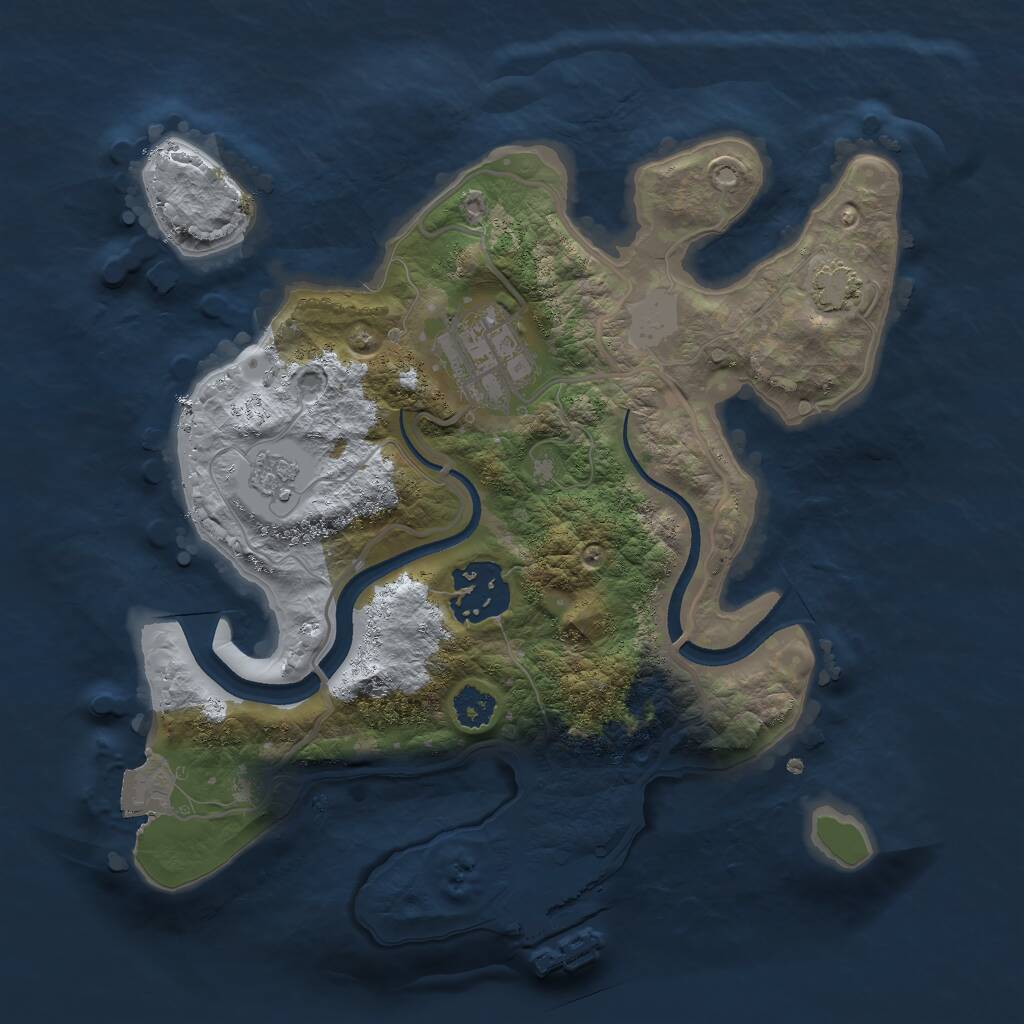 Rust Map: Procedural Map, Size: 2500, Seed: 2082532650, 6 Monuments