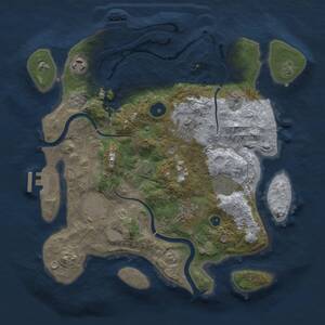 Thumbnail Rust Map: Procedural Map, Size: 3275, Seed: 3645, 11 Monuments