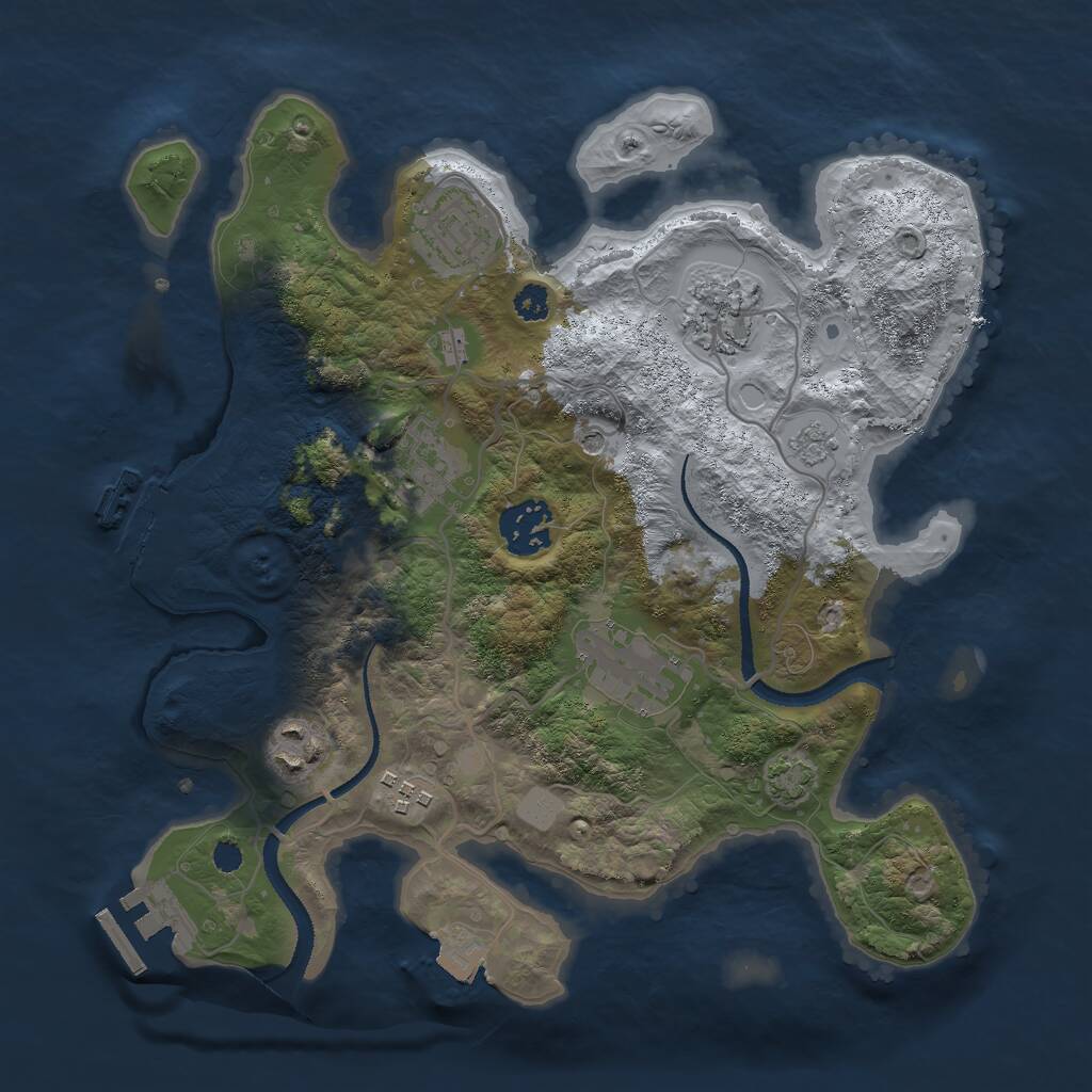 Rust Map: Procedural Map, Size: 3000, Seed: 1408632040, 13 Monuments