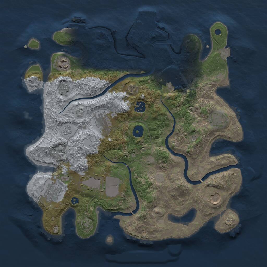 Rust Map: Procedural Map, Size: 3500, Seed: 306145187, 15 Monuments