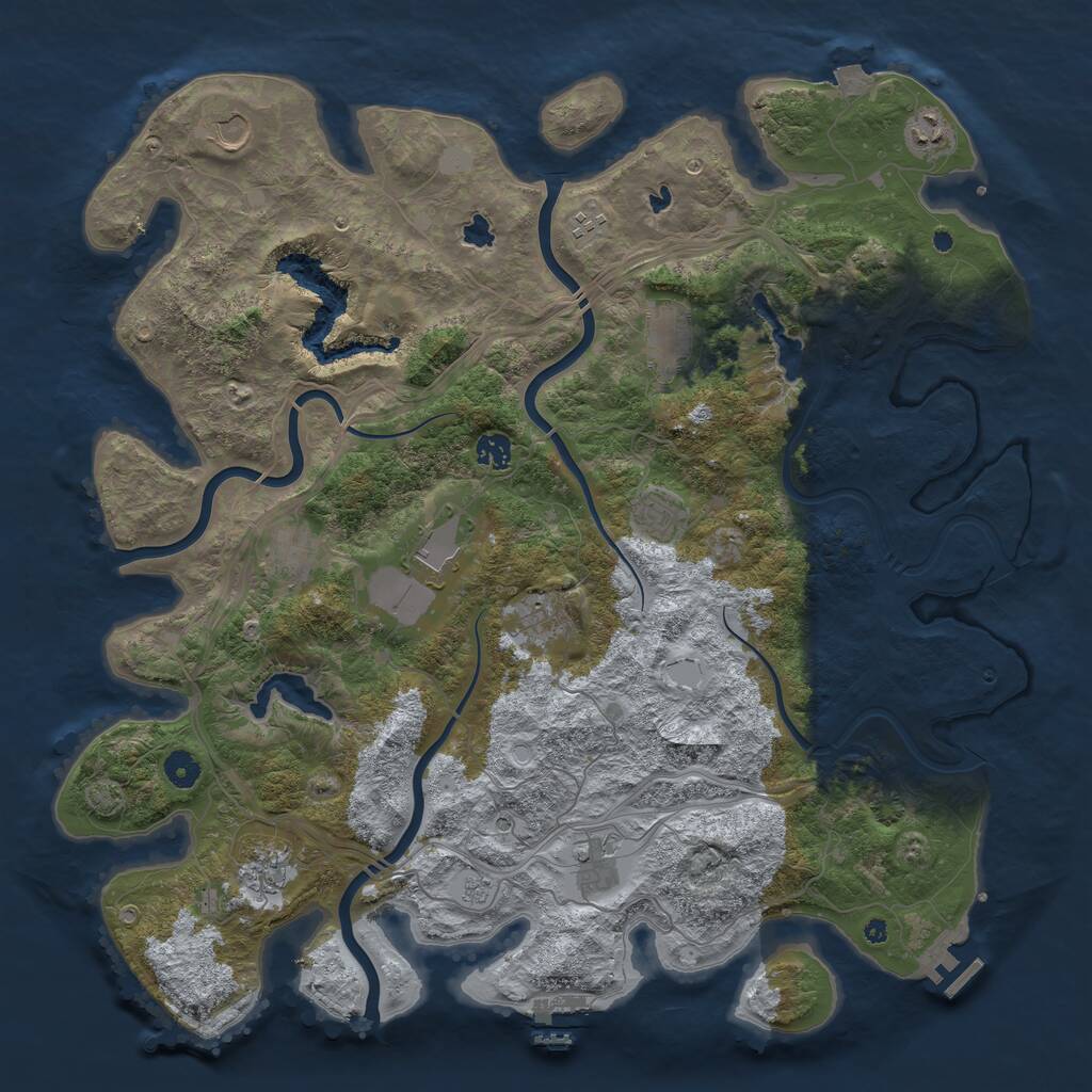 Rust Map: Procedural Map, Size: 4500, Seed: 1671881685, 17 Monuments