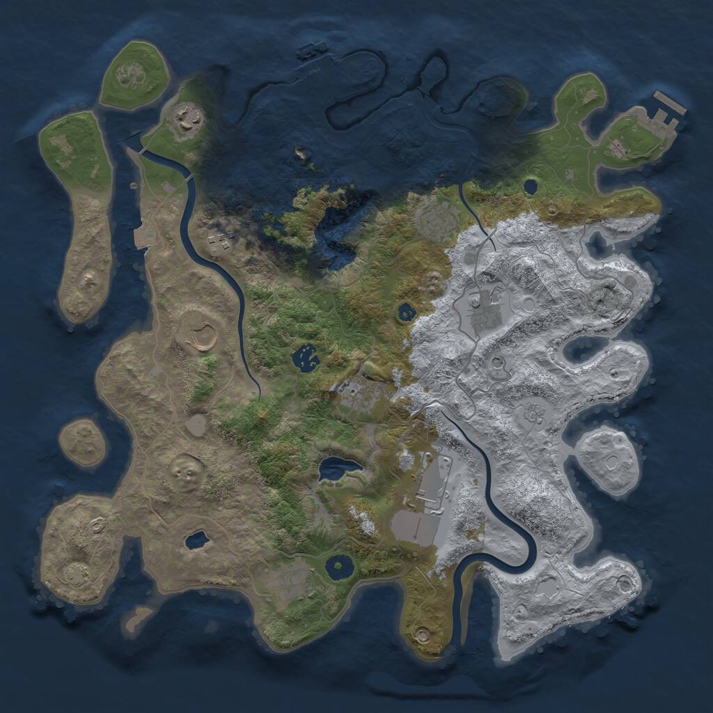 Rust Map: Procedural Map, Size: 4000, Seed: 112194305, 15 Monuments