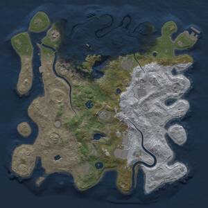 Thumbnail Rust Map: Procedural Map, Size: 4000, Seed: 112194305, 15 Monuments