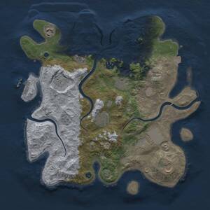Thumbnail Rust Map: Procedural Map, Size: 3500, Seed: 706007449, 14 Monuments