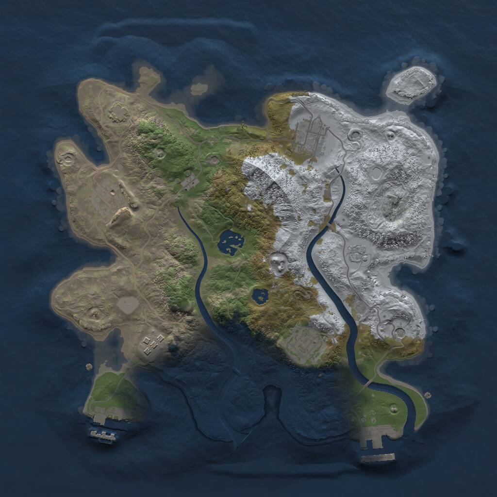 Rust Map: Procedural Map, Size: 3000, Seed: 1183986275, 11 Monuments