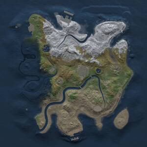 Thumbnail Rust Map: Procedural Map, Size: 3000, Seed: 2145359101, 11 Monuments