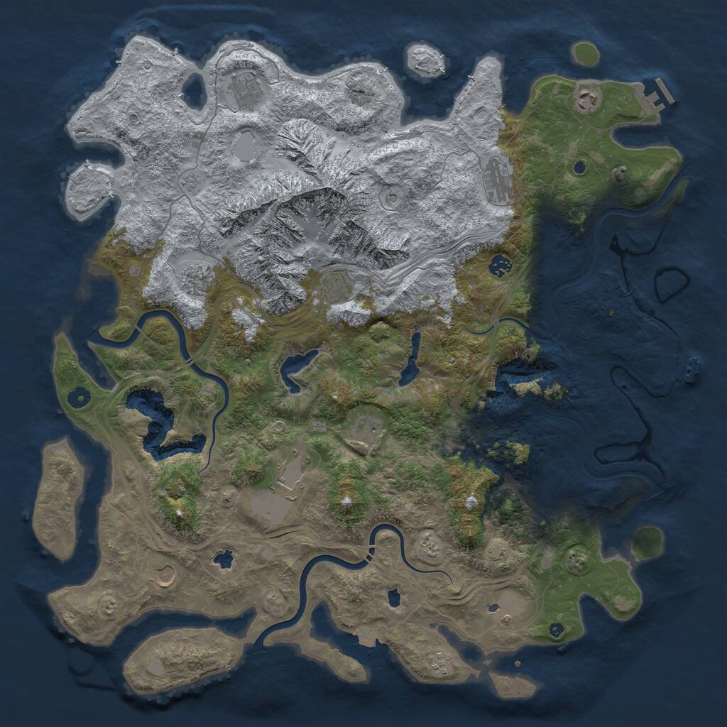 Rust Map: Procedural Map, Size: 5000, Seed: 179101991, 17 Monuments