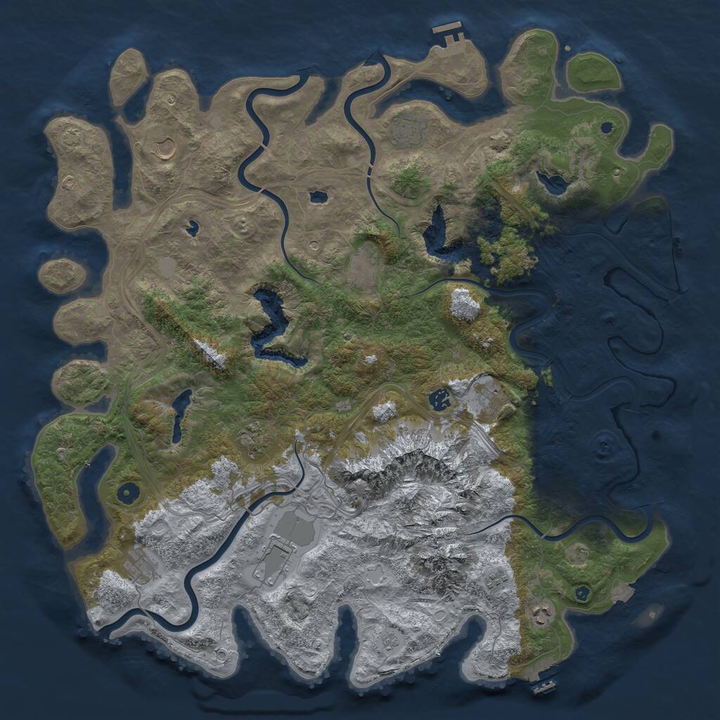 Rust Map: Procedural Map, Size: 5000, Seed: 61647, 16 Monuments