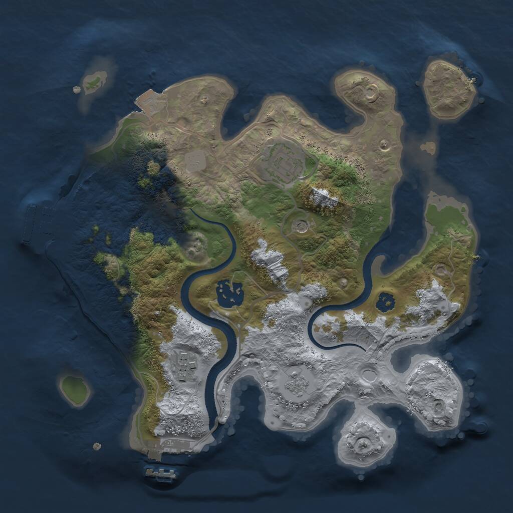 Rust Map: Procedural Map, Size: 2675, Seed: 50000, 8 Monuments