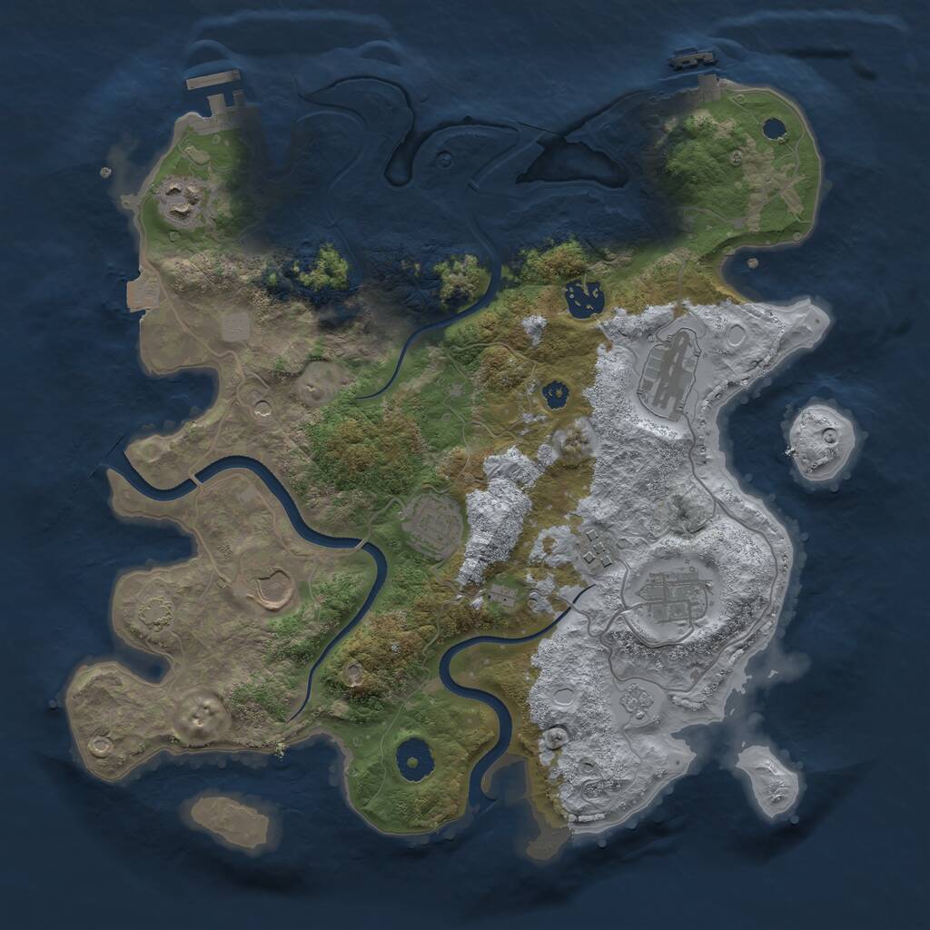Rust Map: Procedural Map, Size: 3500, Seed: 901617489, 13 Monuments