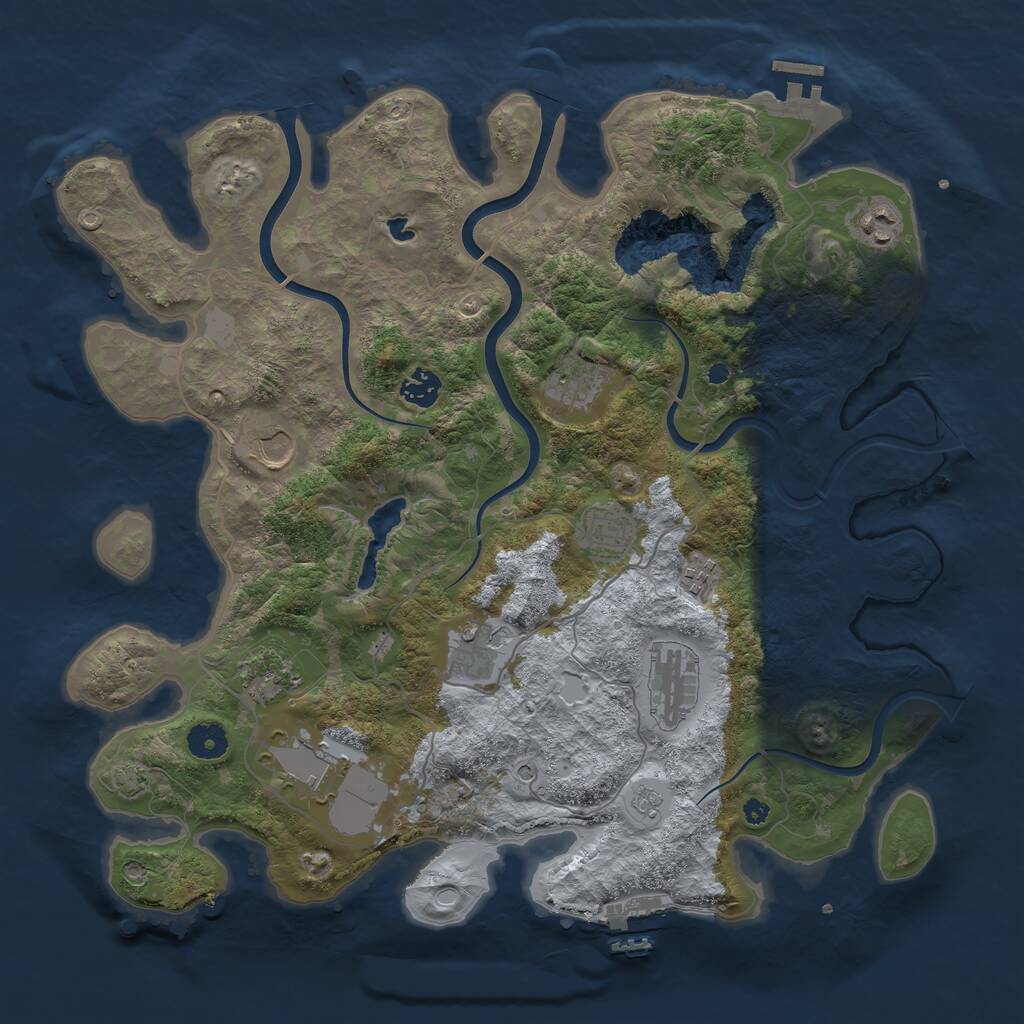Rust Map: Procedural Map, Size: 4000, Seed: 51252352, 16 Monuments