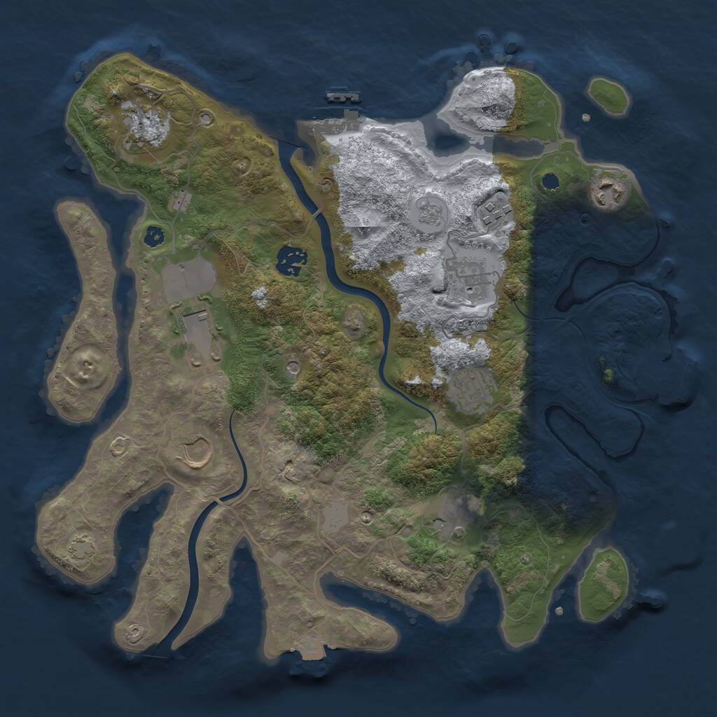 Rust Map: Procedural Map, Size: 3500, Seed: 1629032222, 15 Monuments