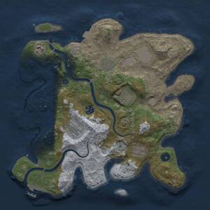 Thumbnail Rust Map: Procedural Map, Size: 3500, Seed: 1650333574, 14 Monuments