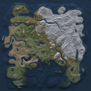 Thumbnail Rust Map: Procedural Map, Size: 4500, Seed: 155720127, 16 Monuments