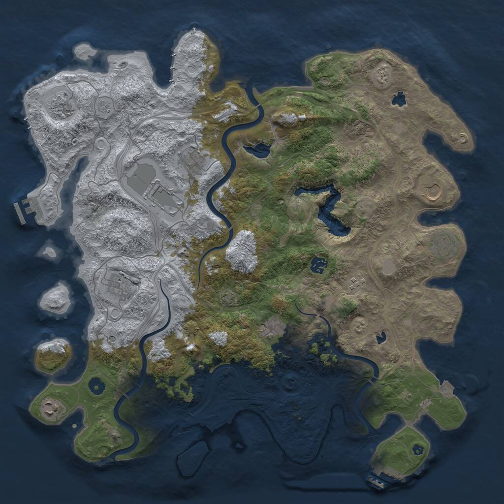 Rust Map: Procedural Map, Size: 4500, Seed: 9014378, 16 Monuments