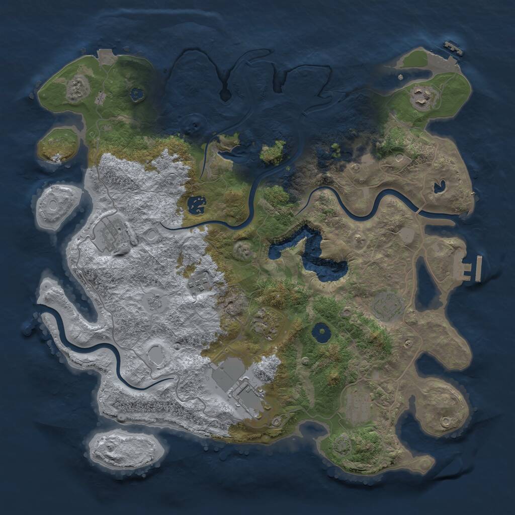Rust Map: Procedural Map, Size: 4000, Seed: 57066825, 15 Monuments