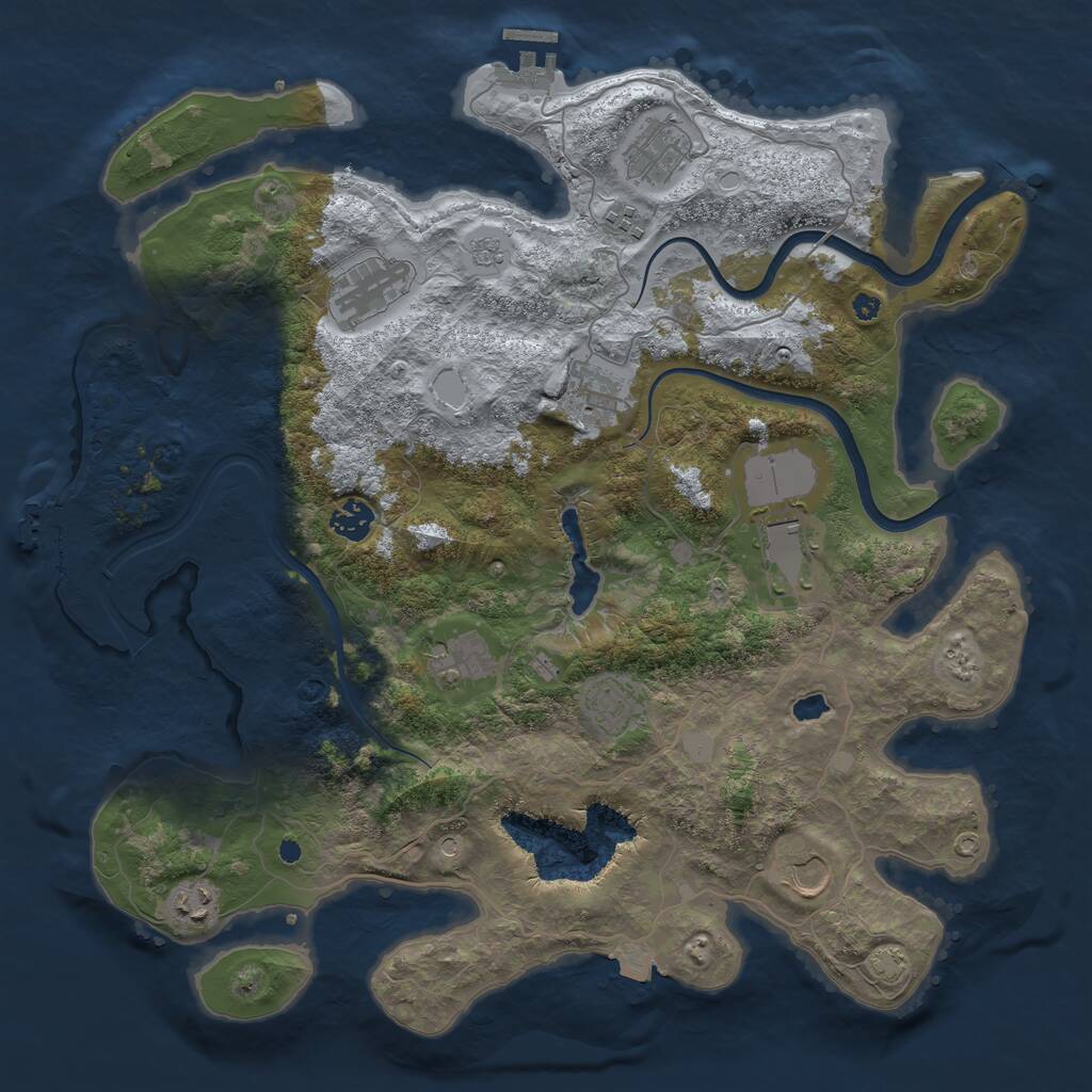 Rust Map: Procedural Map, Size: 4000, Seed: 246236845, 16 Monuments
