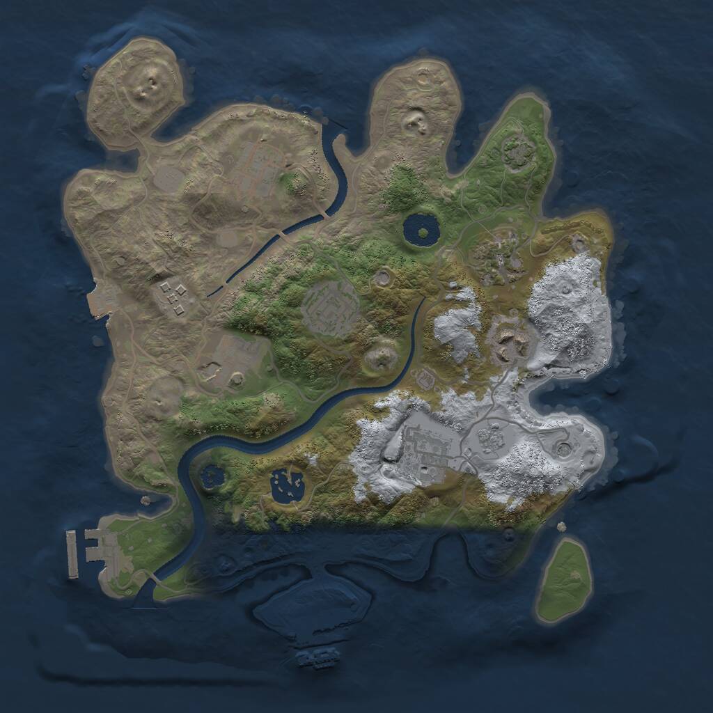 Rust Map: Procedural Map, Size: 3000, Seed: 99801, 14 Monuments