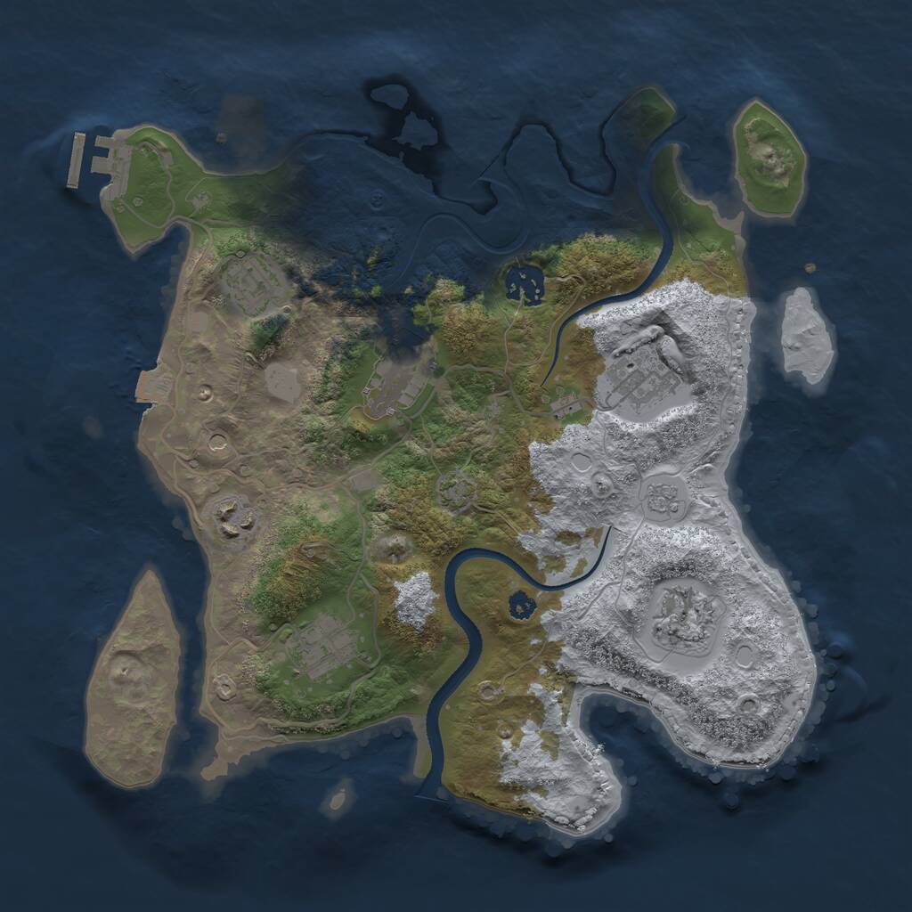 Rust Map: Procedural Map, Size: 3300, Seed: 795086694, 12 Monuments