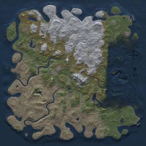 Thumbnail Rust Map: Procedural Map, Size: 6000, Seed: 946406825, 17 Monuments