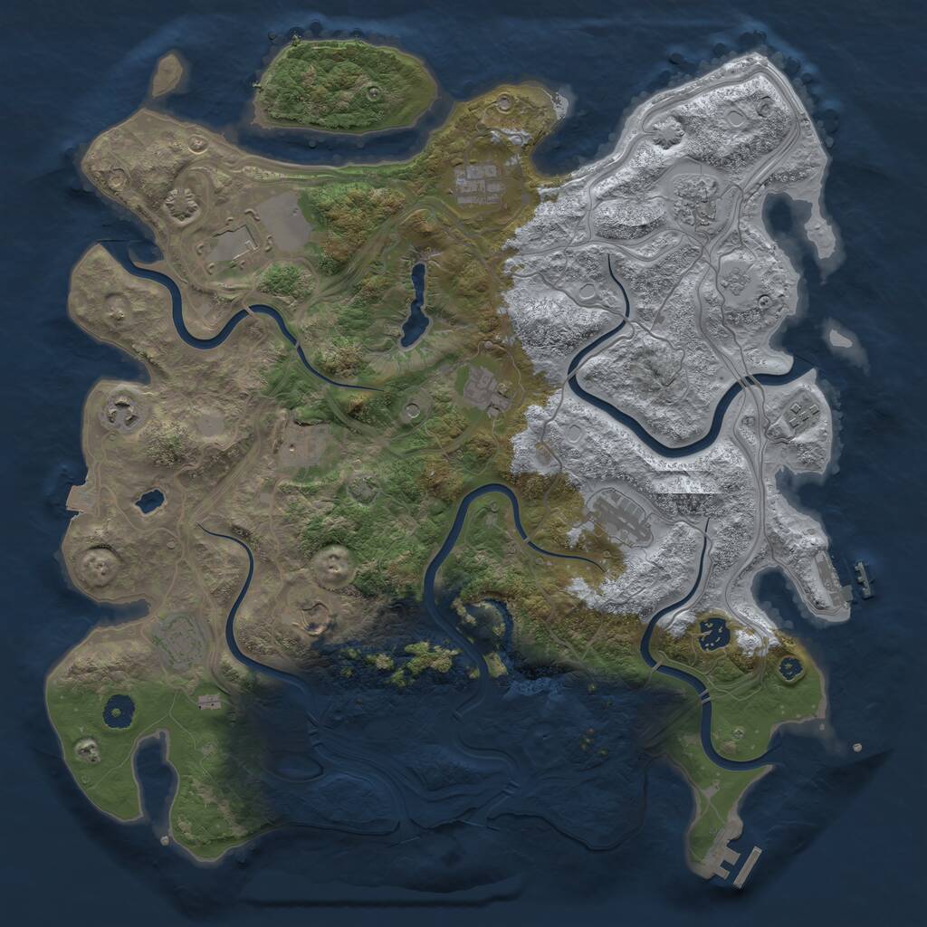 Rust Map: Procedural Map, Size: 4250, Seed: 1698599213, 17 Monuments