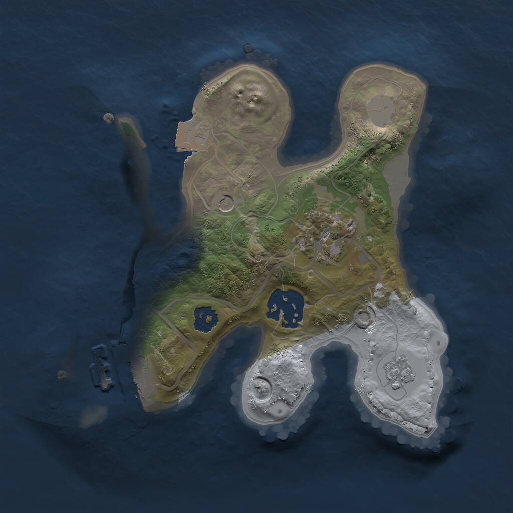 Rust Map: Procedural Map, Size: 2000, Seed: 1596285579, 6 Monuments