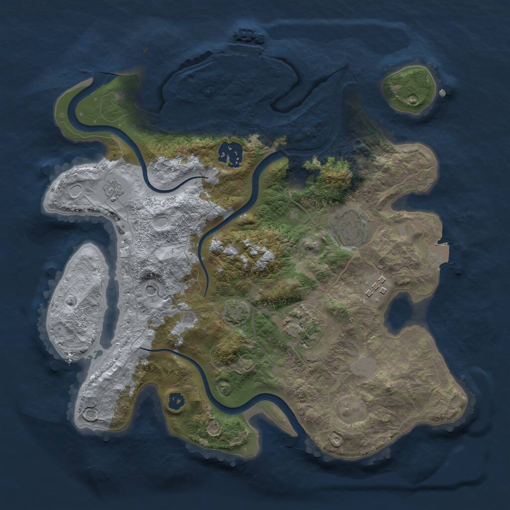 Rust Map: Procedural Map, Size: 3000, Seed: 829067896, 9 Monuments