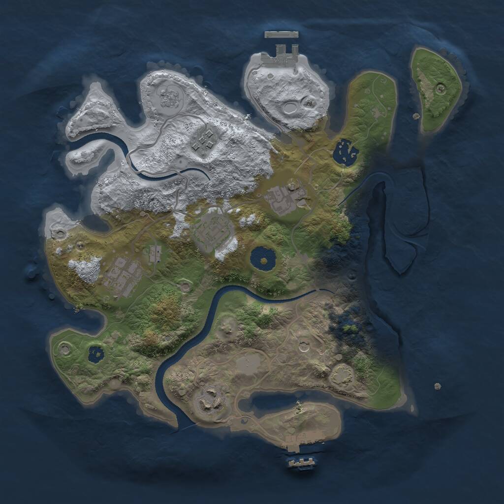 Rust Map: Procedural Map, Size: 3000, Seed: 1979999655, 12 Monuments