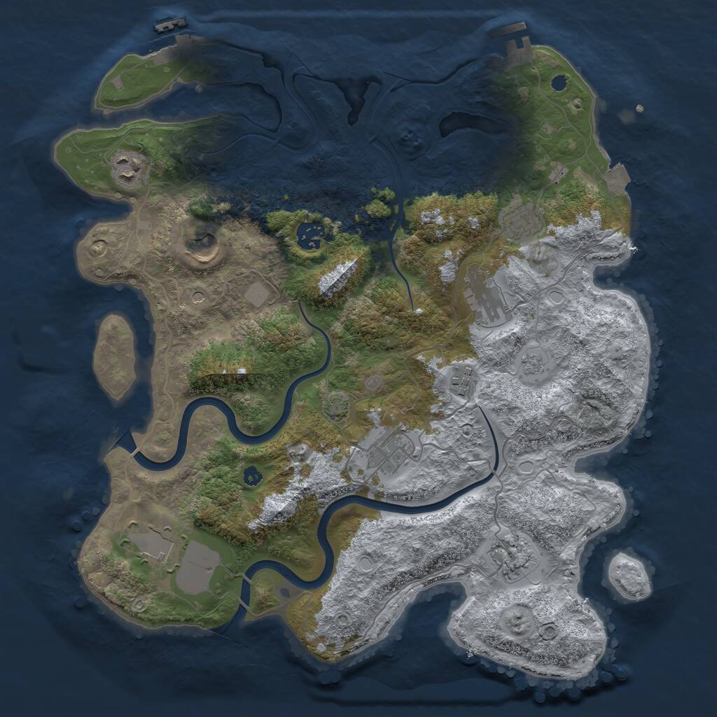 Rust Map: Procedural Map, Size: 3750, Seed: 846379791, 15 Monuments