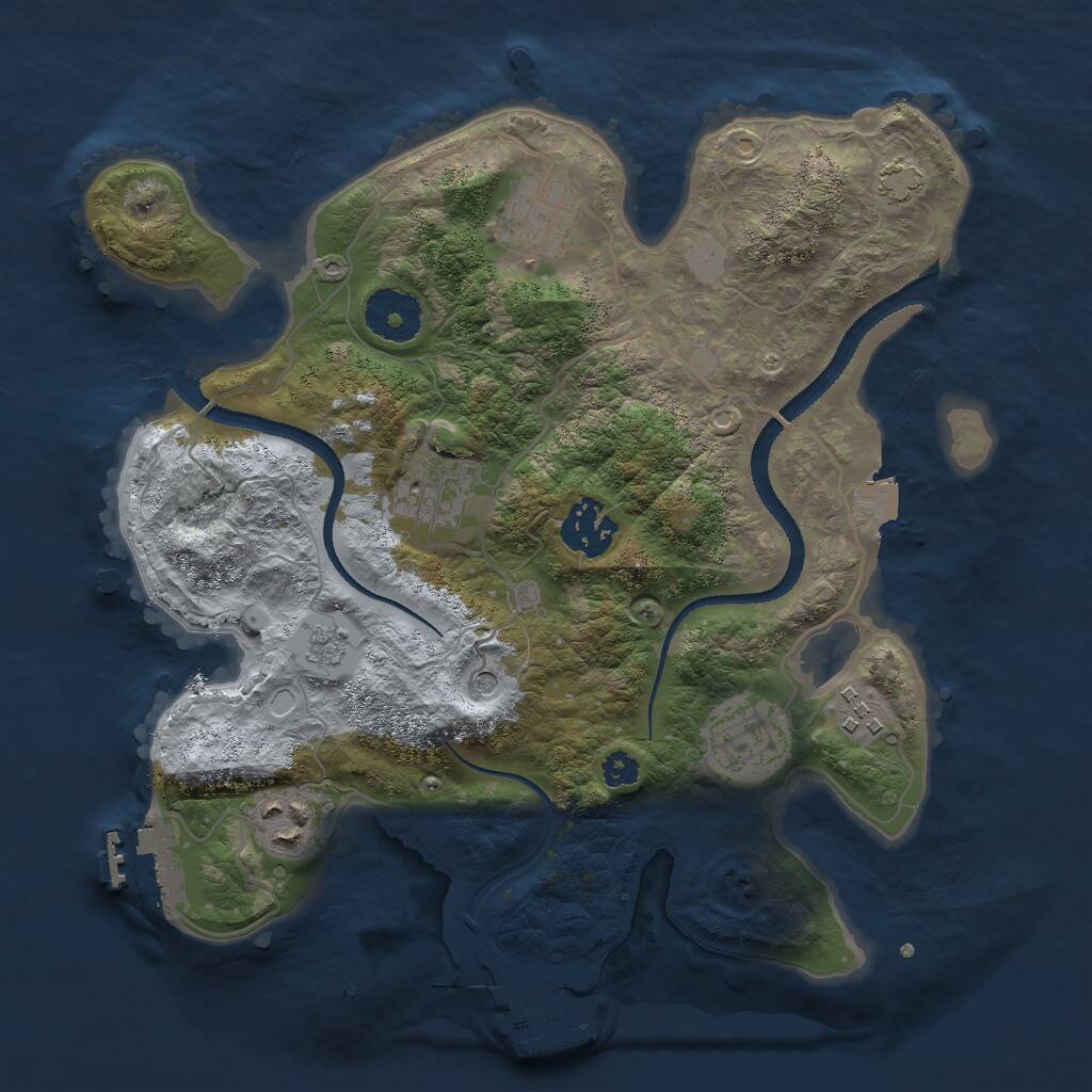 Rust Map: Procedural Map, Size: 3000, Seed: 400700937, 12 Monuments