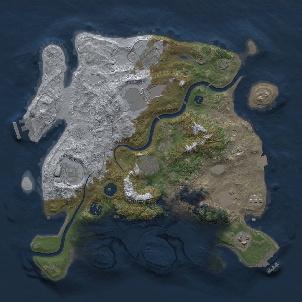 Rust Map: Procedural Map, Size: 3500, Seed: 1622140156, 14 Monuments