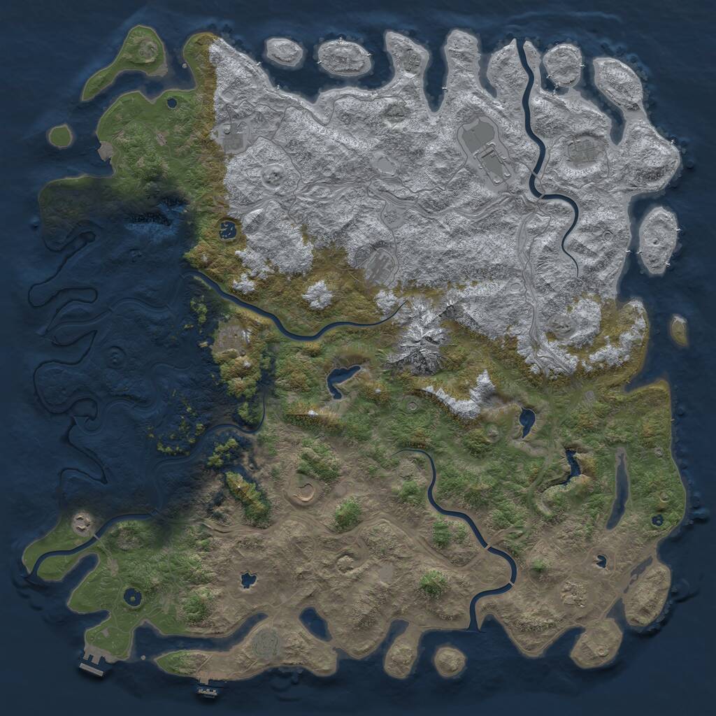 Rust Map: Procedural Map, Size: 6000, Seed: 1775865703, 17 Monuments