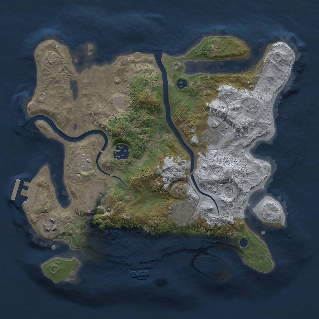 Rust Map: Procedural Map, Size: 3000, Seed: 95722, 12 Monuments