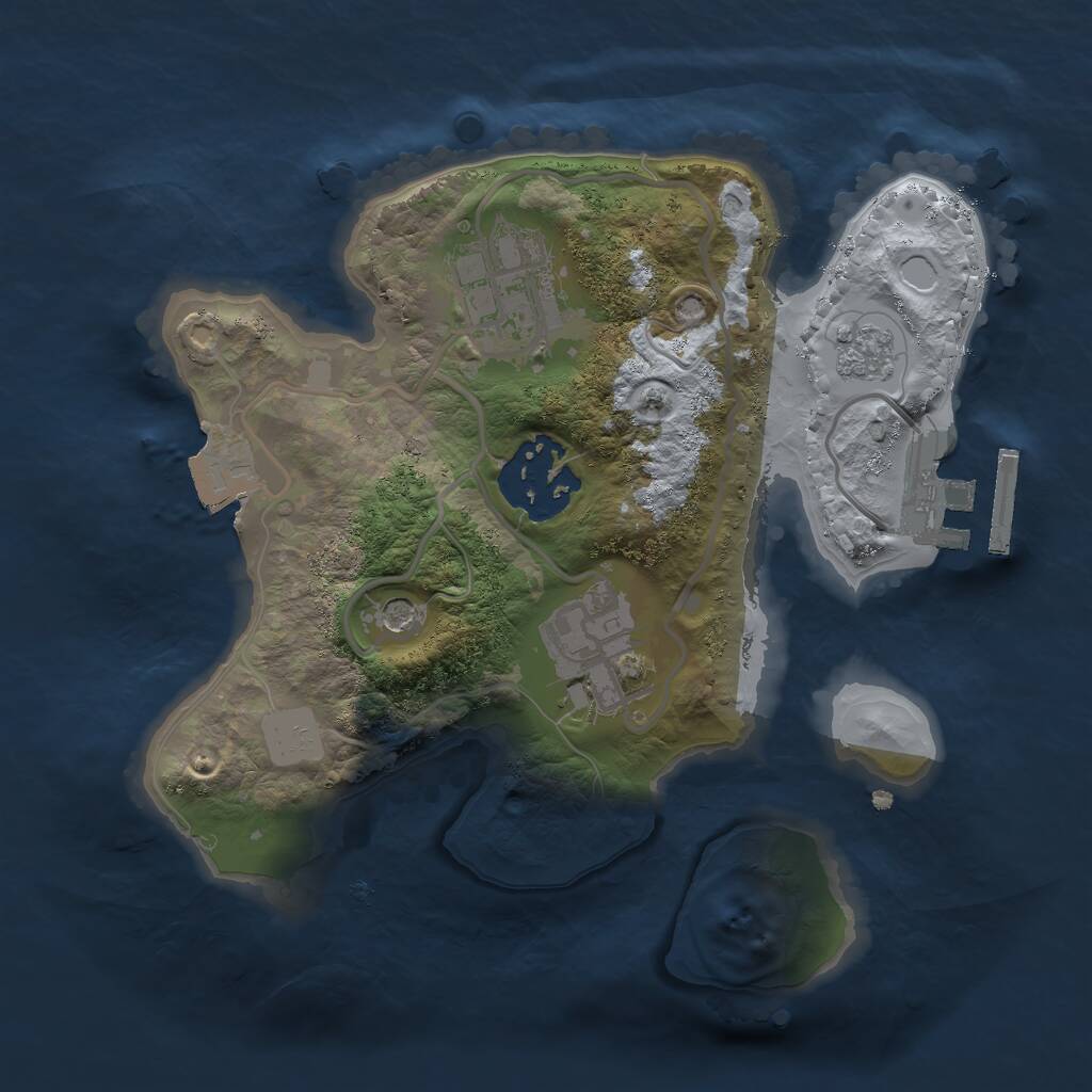 Rust Map: Procedural Map, Size: 2100, Seed: 5641238, 7 Monuments
