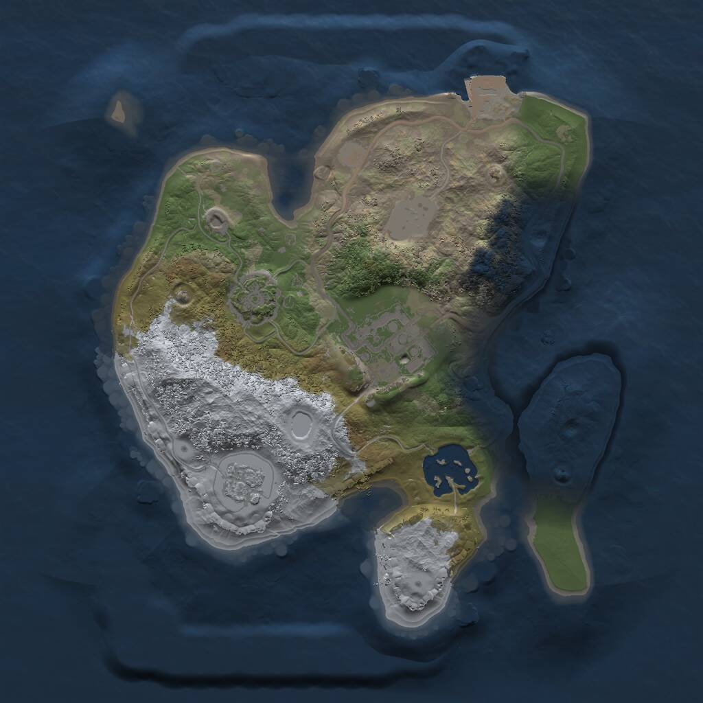Rust Map: Procedural Map, Size: 2000, Seed: 85679541, 5 Monuments