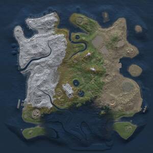 Thumbnail Rust Map: Procedural Map, Size: 3500, Seed: 88001724, 13 Monuments