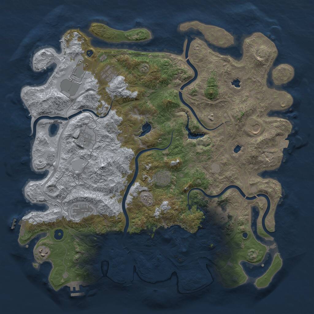 Rust Map: Procedural Map, Size: 4600, Seed: 2147481671, 15 Monuments