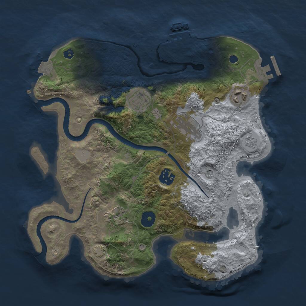 Rust Map: Procedural Map, Size: 3000, Seed: 134308396, 11 Monuments