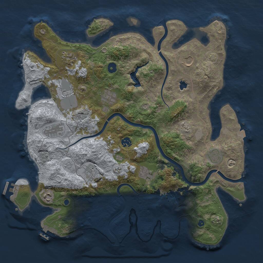 Rust Map: Procedural Map, Size: 4000, Seed: 1775865676, 17 Monuments
