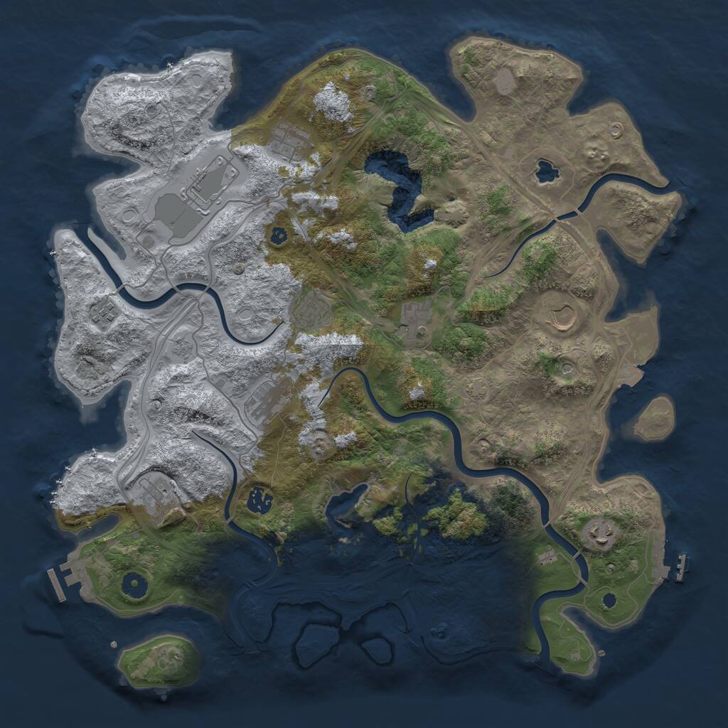 Rust Map: Procedural Map, Size: 4250, Seed: 2131832610, 16 Monuments