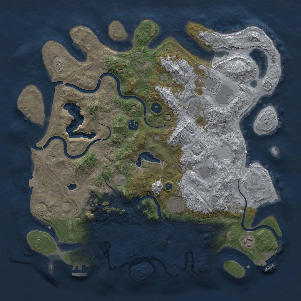 Rust Map: Procedural Map, Size: 4250, Seed: 423166114, 15 Monuments