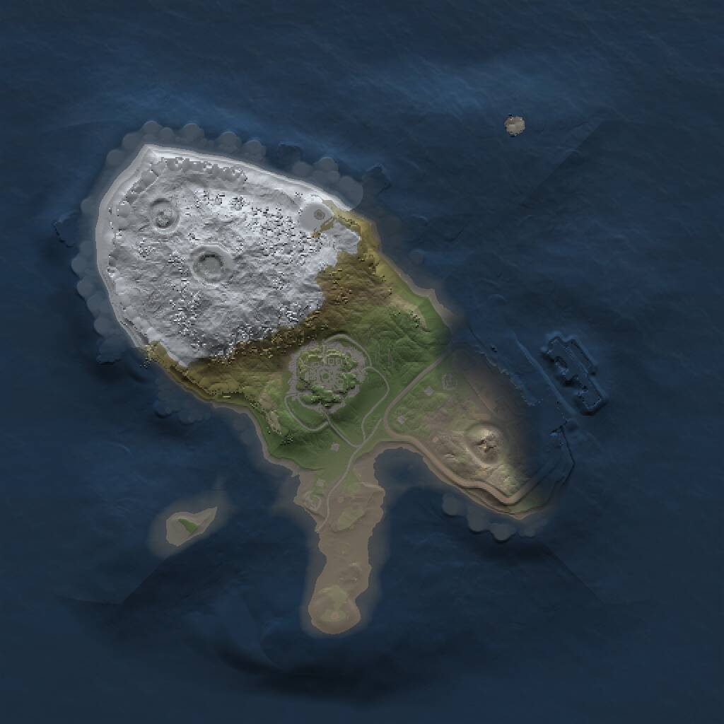 Rust Map: Procedural Map, Size: 1500, Seed: 1163, 3 Monuments