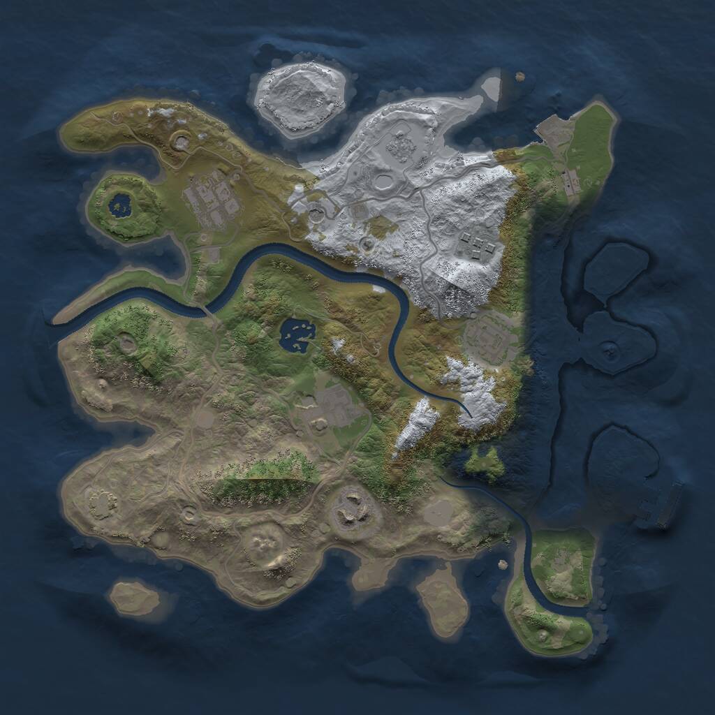 Rust Map: Procedural Map, Size: 3000, Seed: 314027, 11 Monuments