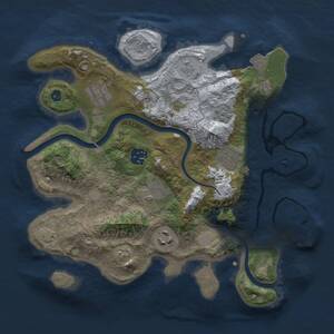 Thumbnail Rust Map: Procedural Map, Size: 3000, Seed: 314027, 11 Monuments