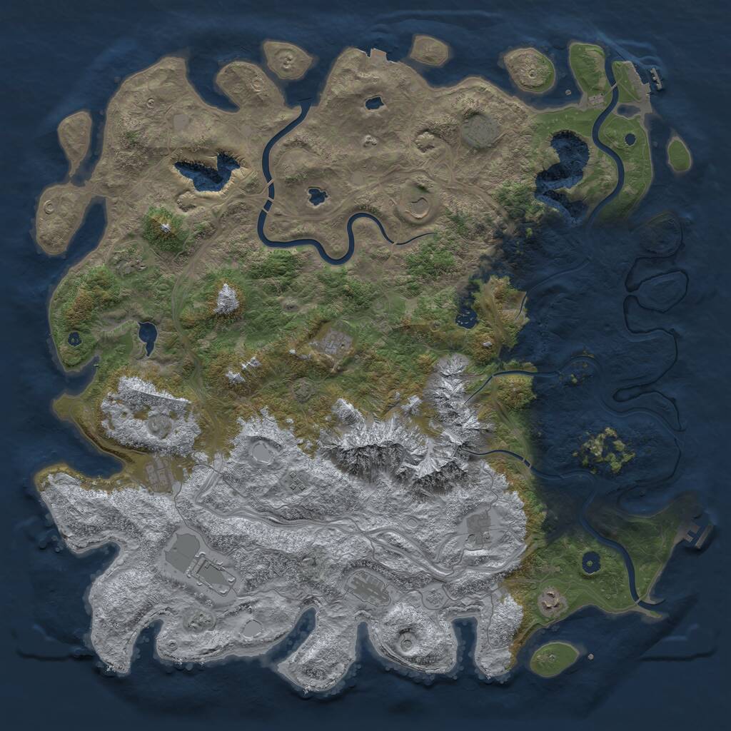 Rust Map: Procedural Map, Size: 5300, Seed: 698634, 17 Monuments