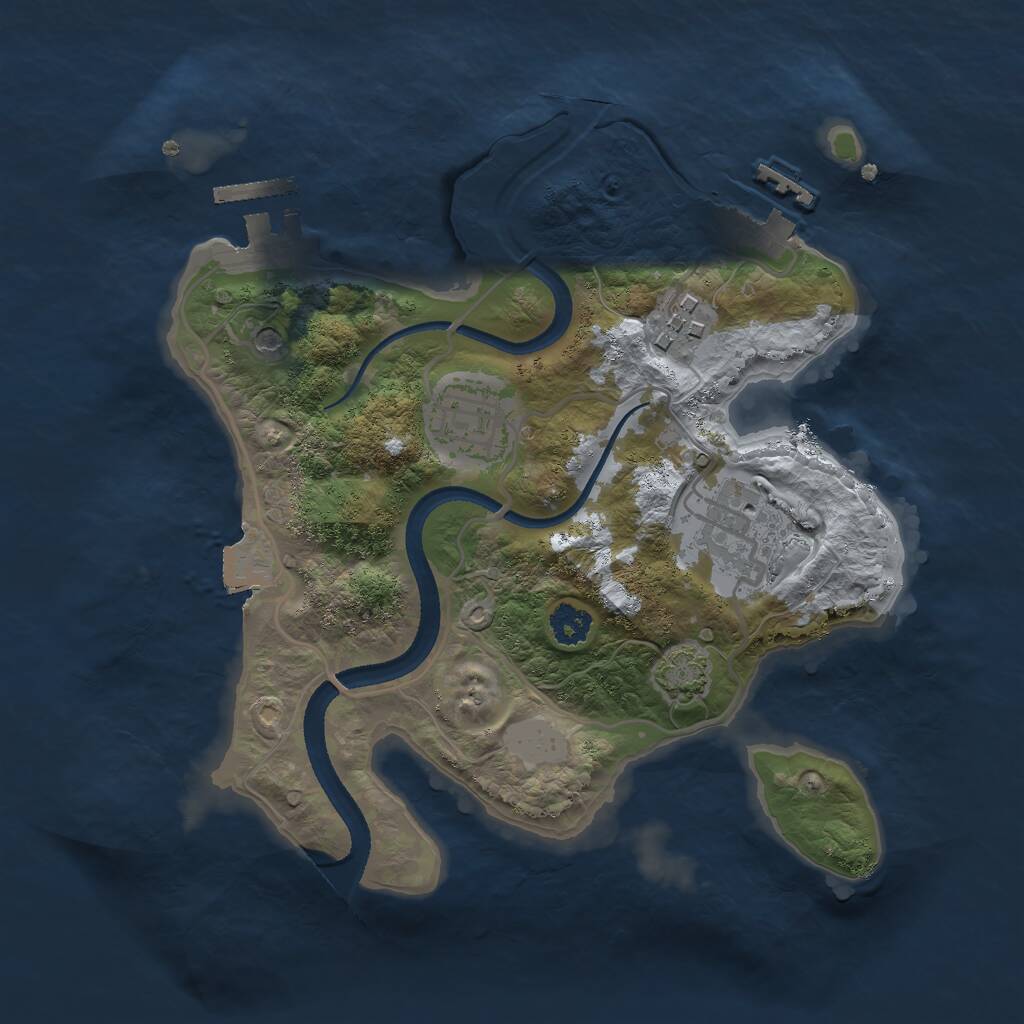 Rust Map: Procedural Map, Size: 2500, Seed: 44584151, 8 Monuments