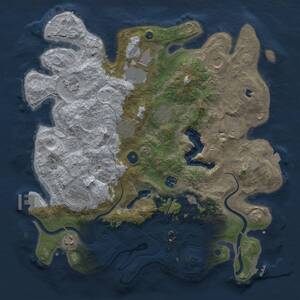 Thumbnail Rust Map: Procedural Map, Size: 4000, Seed: 1923156505, 17 Monuments
