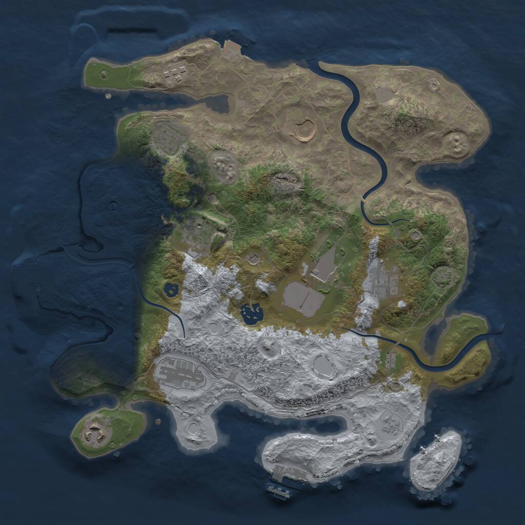 Rust Map: Procedural Map, Size: 3500, Seed: 91211295, 15 Monuments