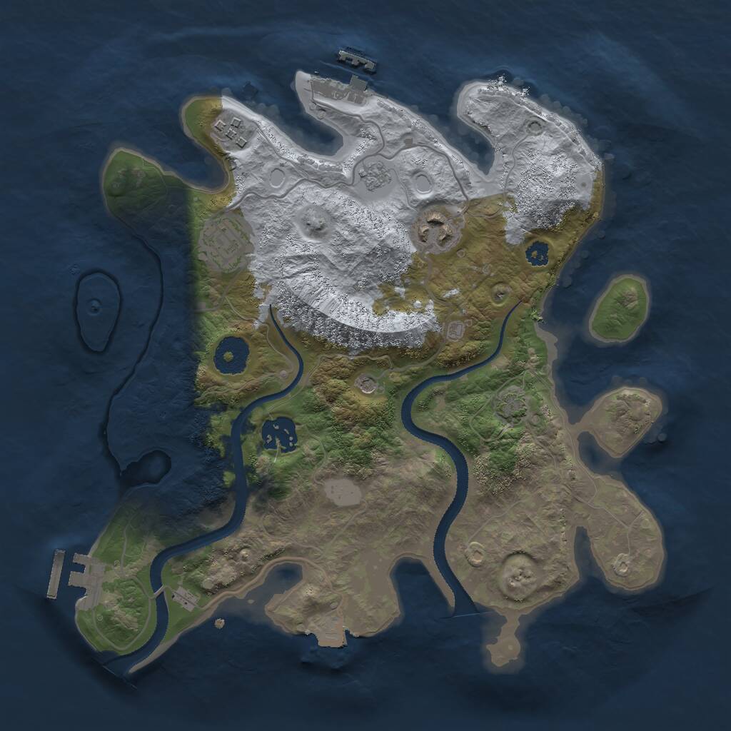 Rust Map: Procedural Map, Size: 3000, Seed: 301675737, 10 Monuments